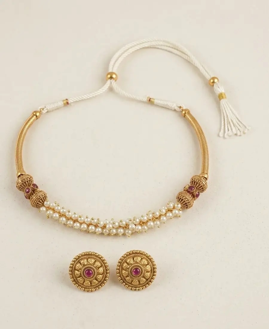 Pearl Antique Kada Set